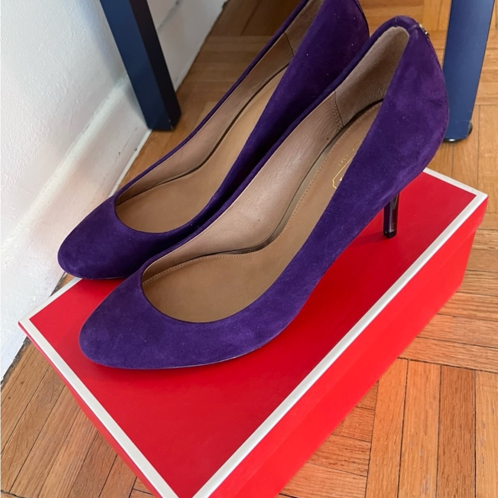 Coach Rich Purple Suede Heels